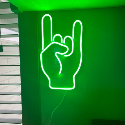 Rock on Hand Sign Kid Room Flex Silicone LED Neon Sign St16-fnu0067 - Etsy