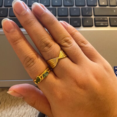 18k Gold Plated Chunky Band Ring main image 0