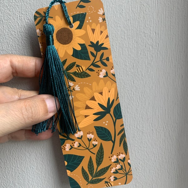 Sunflowers and Bumble Bees Bookmark -flowers- With or Without Tassel ...