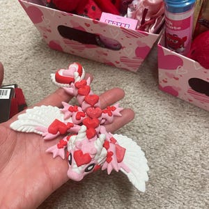 Valentine Dragon Heart Dragon Articulating Bookshelf Decor