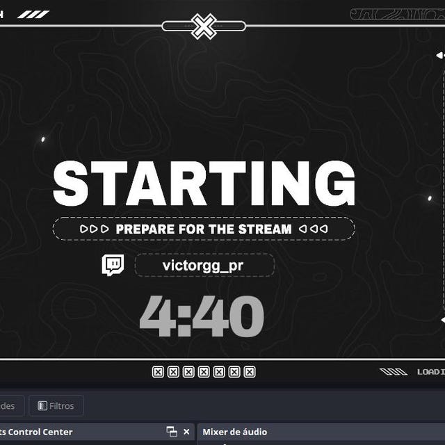 Animated DARK Stream overlays package for Twitch, Youtube, OBS, Streamlabs in topographic dark style