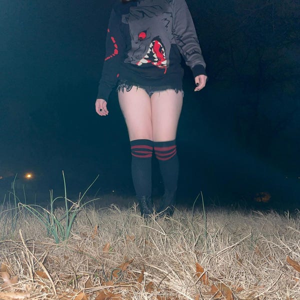 Wolf Bite Knit Sweater Pullover Etsy