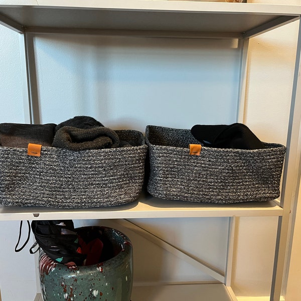 Square Cotton Rope Basket, Handmade Basket, Cotton Rope Organizer ...