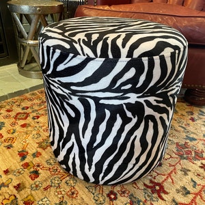 Zebra print ottoman deals
