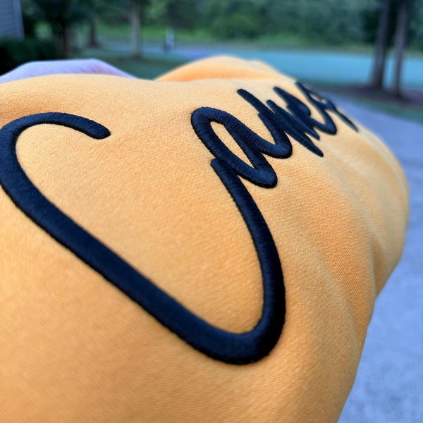 Rustic Charm 3D Puff Cursive Script Embroidery Font; 6 Sizes, Instant ...