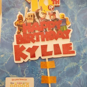 Roblox Cake Topper Roblox Party Decorations Roblox Cake Roblox Etsy - roblox cake topper roblox themed birthday party etsy