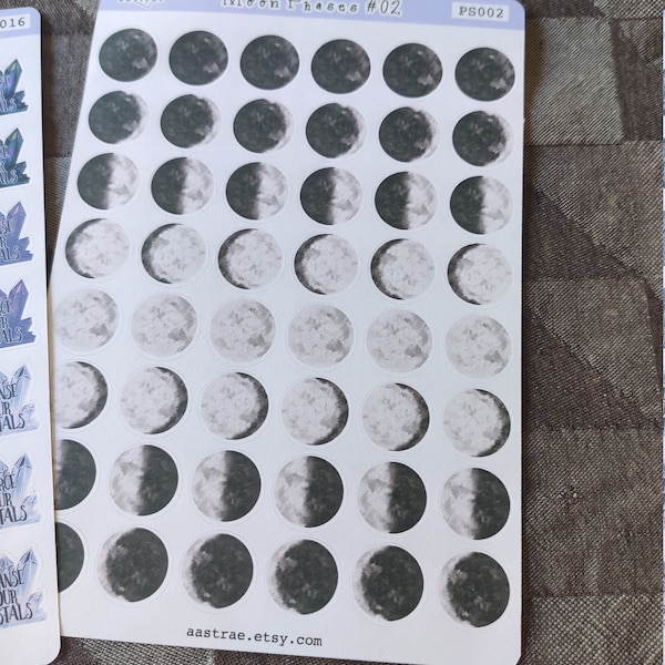 Moon Phase Watercolor Planner Stickers, Lunar Cycle Moon Stickers for ...