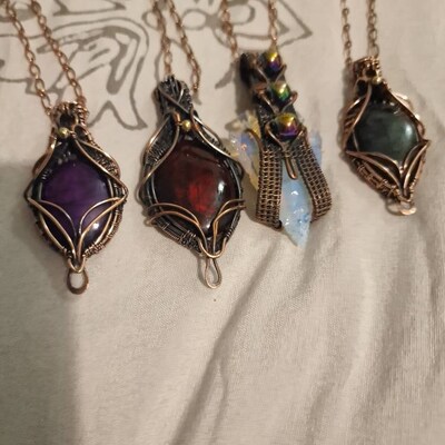 Black Onyx Gemstone Handmade Jewelry Copper Love Gift Wire Wrapped