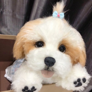 手作りシーズーぬいぐるみ：リアルなコレクター向けテディ犬の肖像画