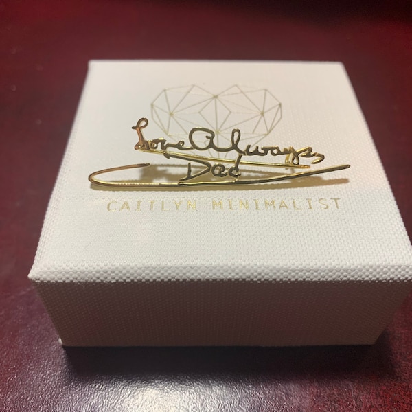 Custom Handwriting Pin • Personalized Signature Brooch • Memorial ...