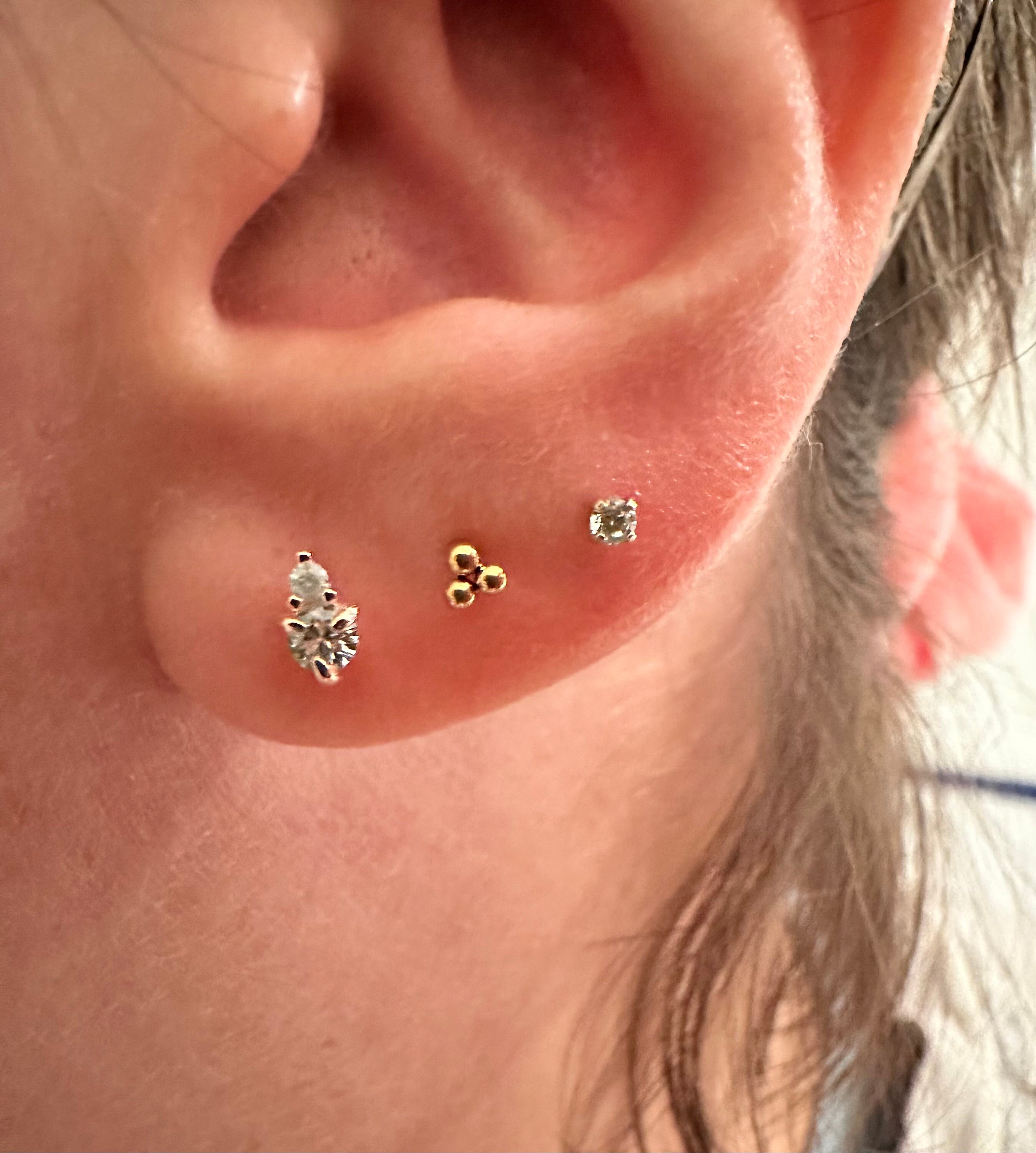 Sterling Silver Tiny Birthstone Stud Earrings,  3mm Birthstone CZ Earrings, Stacking Earrings, Crown Earrings