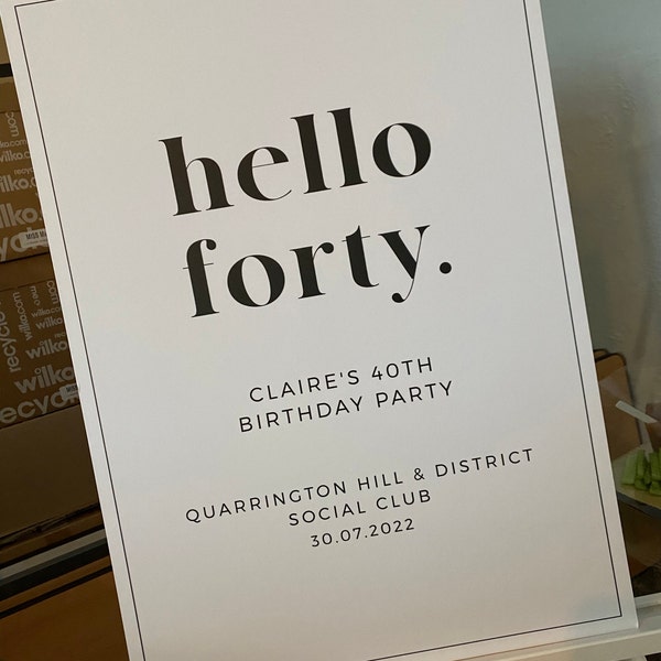 Birthday Welcome Sign Template, Party Welcome Sign, 40th Birthday Sign ...