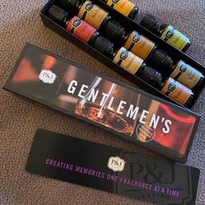 P&J Trading Gentlemen's Set of 6 Fragrance Oils Leather, Sweet Tobacco,  Teakwood, Bay Rum, Cedar, Sandalwood 