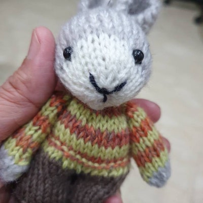 Toy Knitting Pattern for a Mini Bunny and Bear in a Dress and - Etsy ...