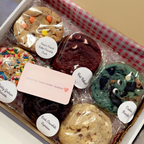 Gourmet Cookies Gift Box: Artisanal Baked Assortment. Half Dozen or ...