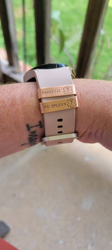 Custom Medical Alert Smart Watch Charm, Personalized Watch Band Charm, Medical ID Watch Band Slide Charm, Allergy Condition Emergency Alert