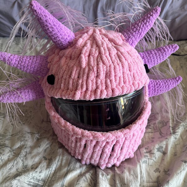 Axolotl Motorcycle Helmet Cover Balaclava Handmade Mask - Etsy