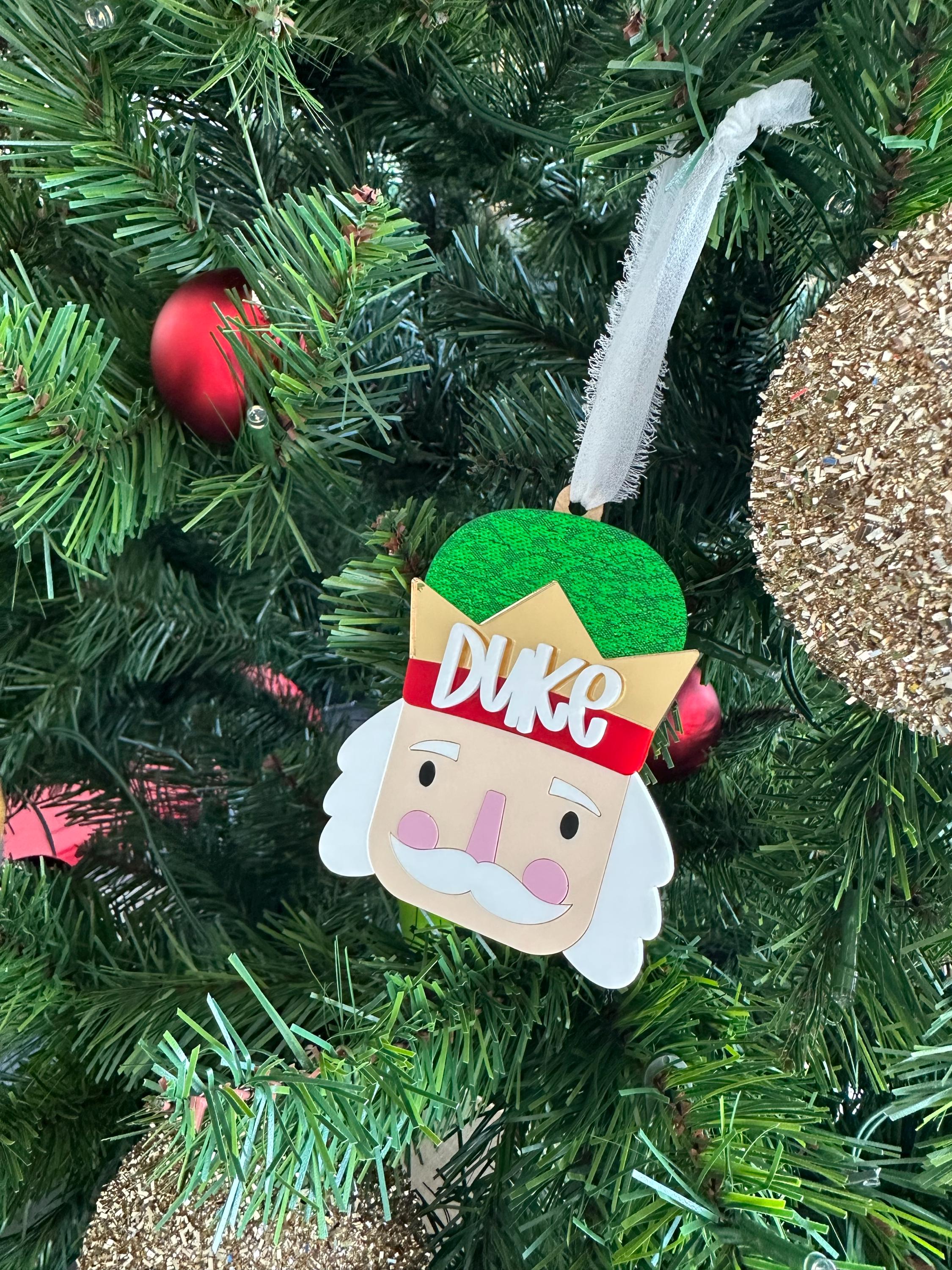 Personalized nutcracker Christmas ornament, cute yearly ornament gift for child, acrylic family last name gift