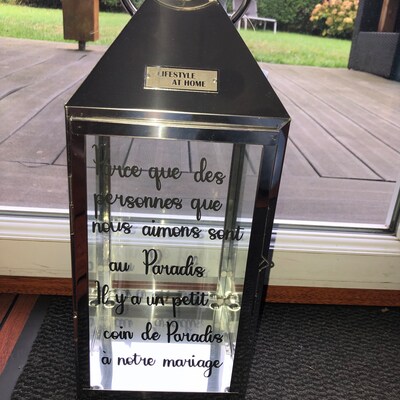 Stickers Commémoratifs Pour Lanterne De Mariage - 4 Motifs (Ailes, Cœur, Croix, Messages) | Décoration Hommage Défunt
