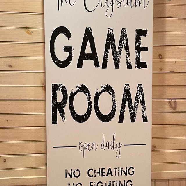 WANGSHUAIS Adesivo da parete rimovibile, con scritta Welcome to the game room, per sala giochi, ufficio, 57 x 40 cm, colore: nero