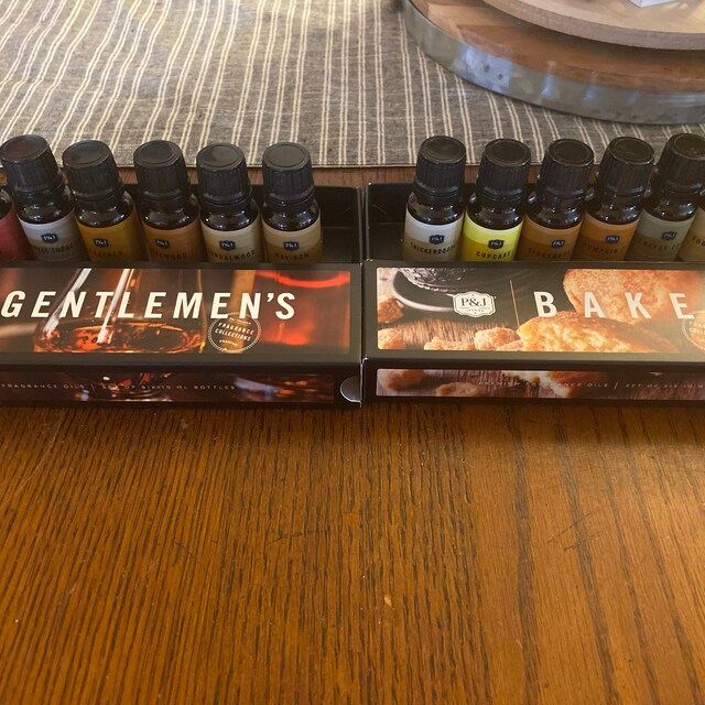 P&J Trading Gentlemen's Set of 6 Fragrance Oils Leather, Sweet Tobacco,  Teakwood, Bay Rum, Cedar, Sandalwood 