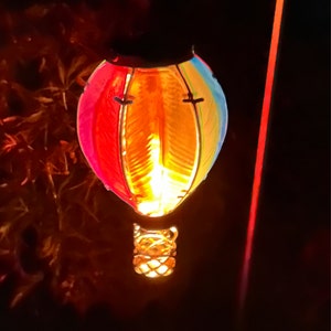 Artisan Flickering Solar Light Hot Air Balloon hand Painted - Etsy