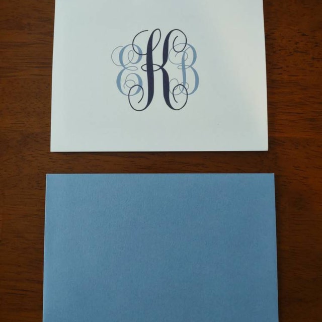MINI NOTE CARDS - OCM - CREAM LAID WITH NAVY BLUE – Bethesda Fine Stationery