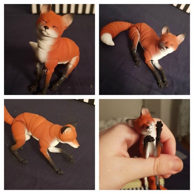 Balljointed doll cat 7 cm BJD kitten with 2 removable heads Etsy