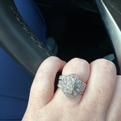 3MM Round Moissanite Open Notch Bubble Set Wedding Matching Band for ...