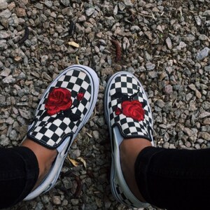 sequin checkered vans
