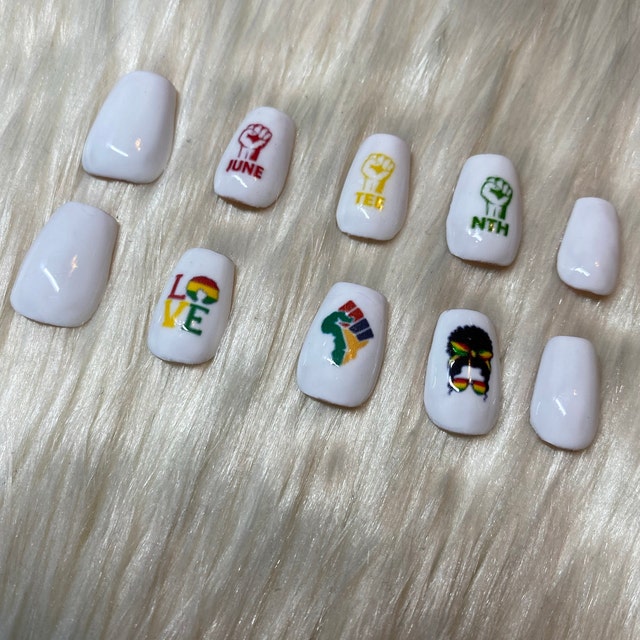 Juneteenth Celebration DIY Manicure Nail Art Decals Free 