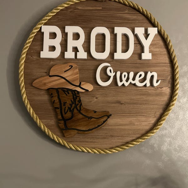 Wood Rodeo Sign Personalized Cowboy Nursery Wooden Sign, Rodeo Baby Shower Gift - Etsy