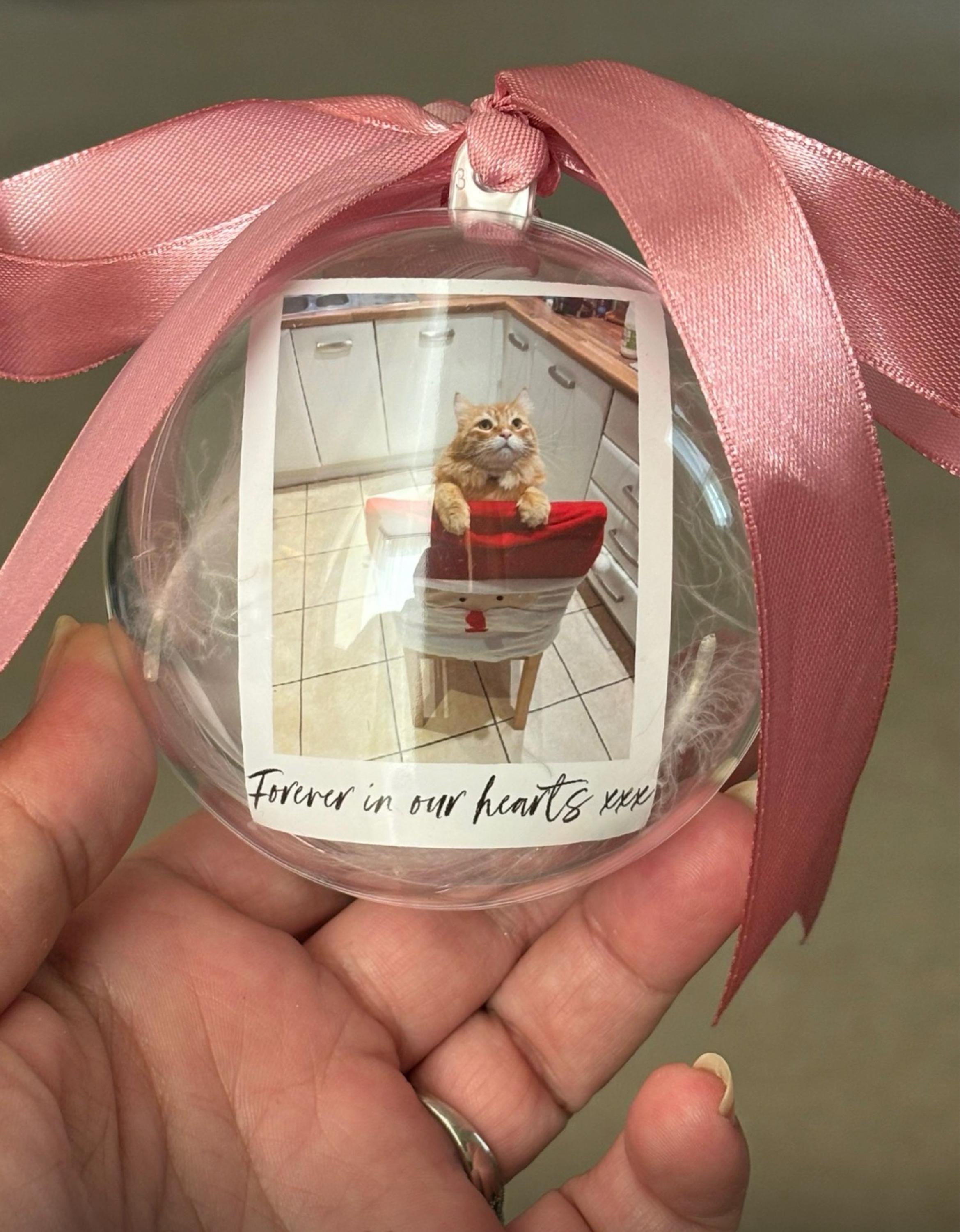 Personalised Photo Memorial Memory Christmas Feather Bauble - Special Memory Bauble - Photo Bauble - Decoration Bauble