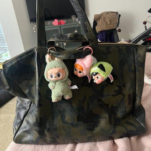 Extra Large Camo Leather Tote Bag 19”x 15”x 5” With Cotton
