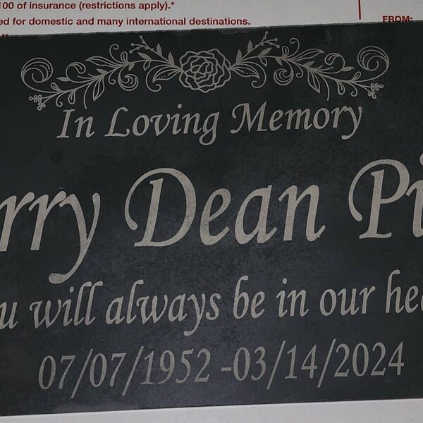 Memorial Stone Gray Slate for Mom Dad, Personalized in Loving Memory ...