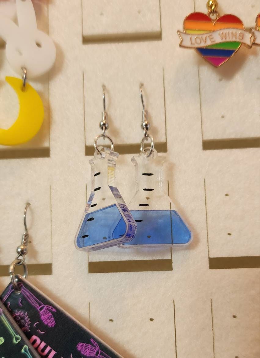 Erlenmeyer Flask Acrylic Earrings
