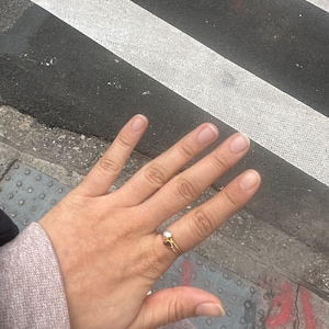Customer photo, Dainty Raw Pearl Ring
