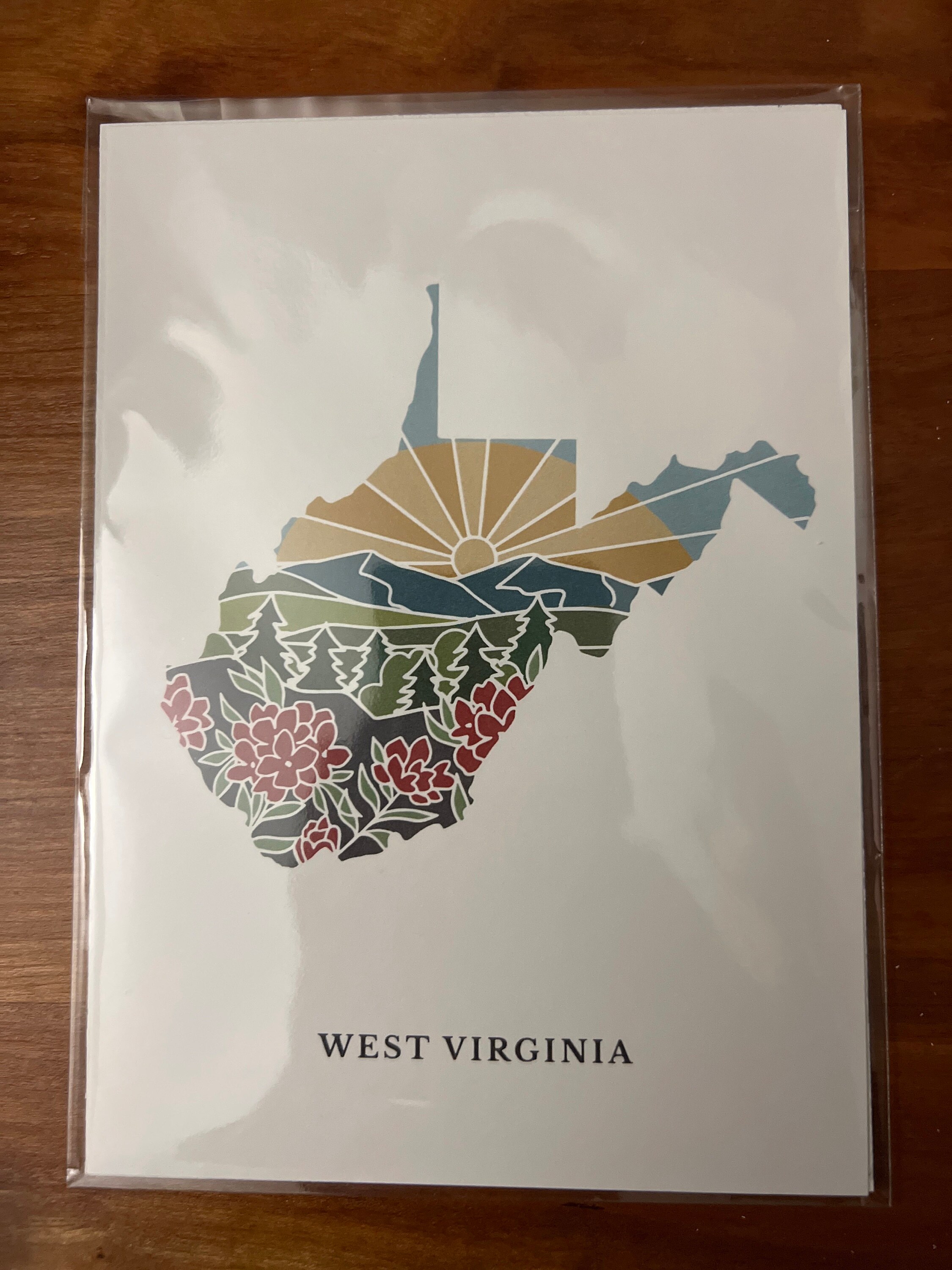 West Virginia Physical Art Print | State Wall Art | 5x7, 8x10, 11x14, 16x20 Archival Art Print | West Virginia Illustrated Poster