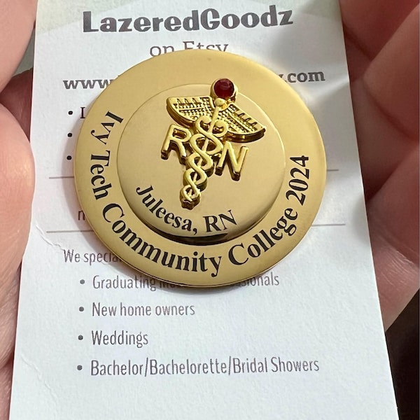 RN Pin Nurse Graduation Pin Stethoscope Pin Pinning Ceremony RN Pin for ...