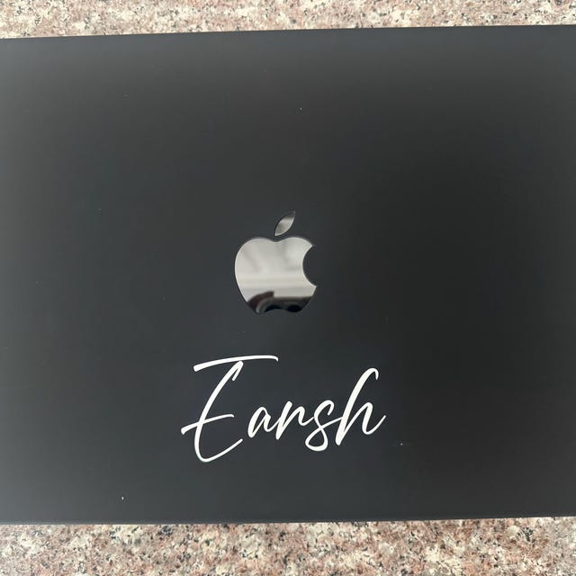 Personalized Black MacBook Case | Custom Name, Solid Cover