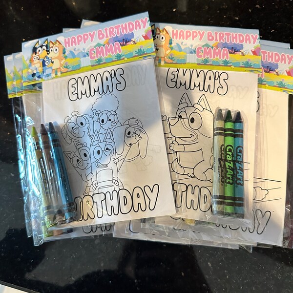 Bluey Coloring Packs, Blue Party Favors, Bluey Coloring Pages, Bluey