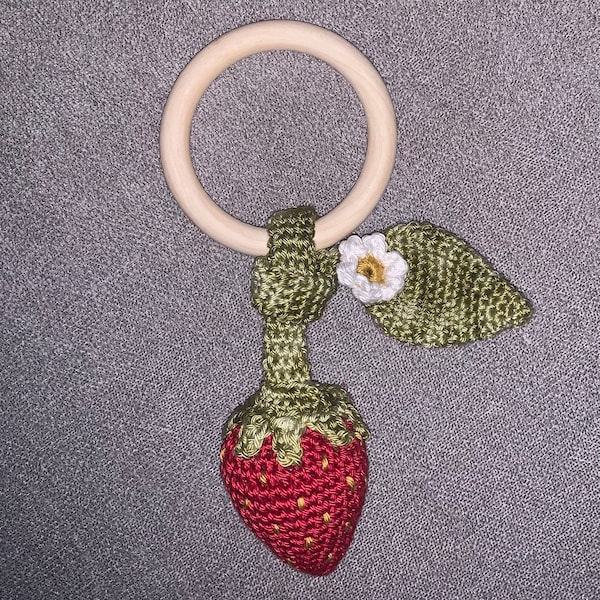 My Strawberry Rattle - Crochet Pattern PDF in English (US Terms) French ...