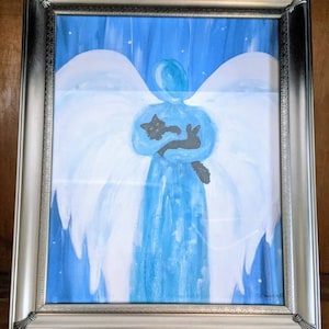 German Shepherd Art Print with Angel PRINT Pet Loss Remembrance Memorial Gift Guardian Angel Art 8 X 10