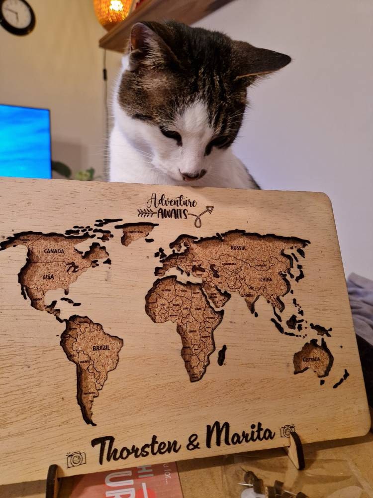 Custom World Map Pin Cork Board personalized Home decorative Wood Cardboard Travel Memory Journey Adventures Personalised Pins free gift