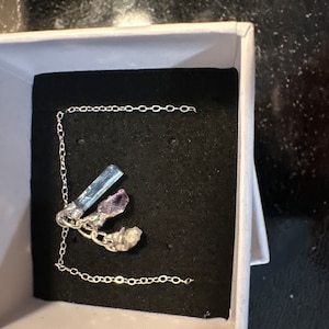 Customer photo from Cheryl, Personalized Dainty Raw Gemstone Birthstone Necklace