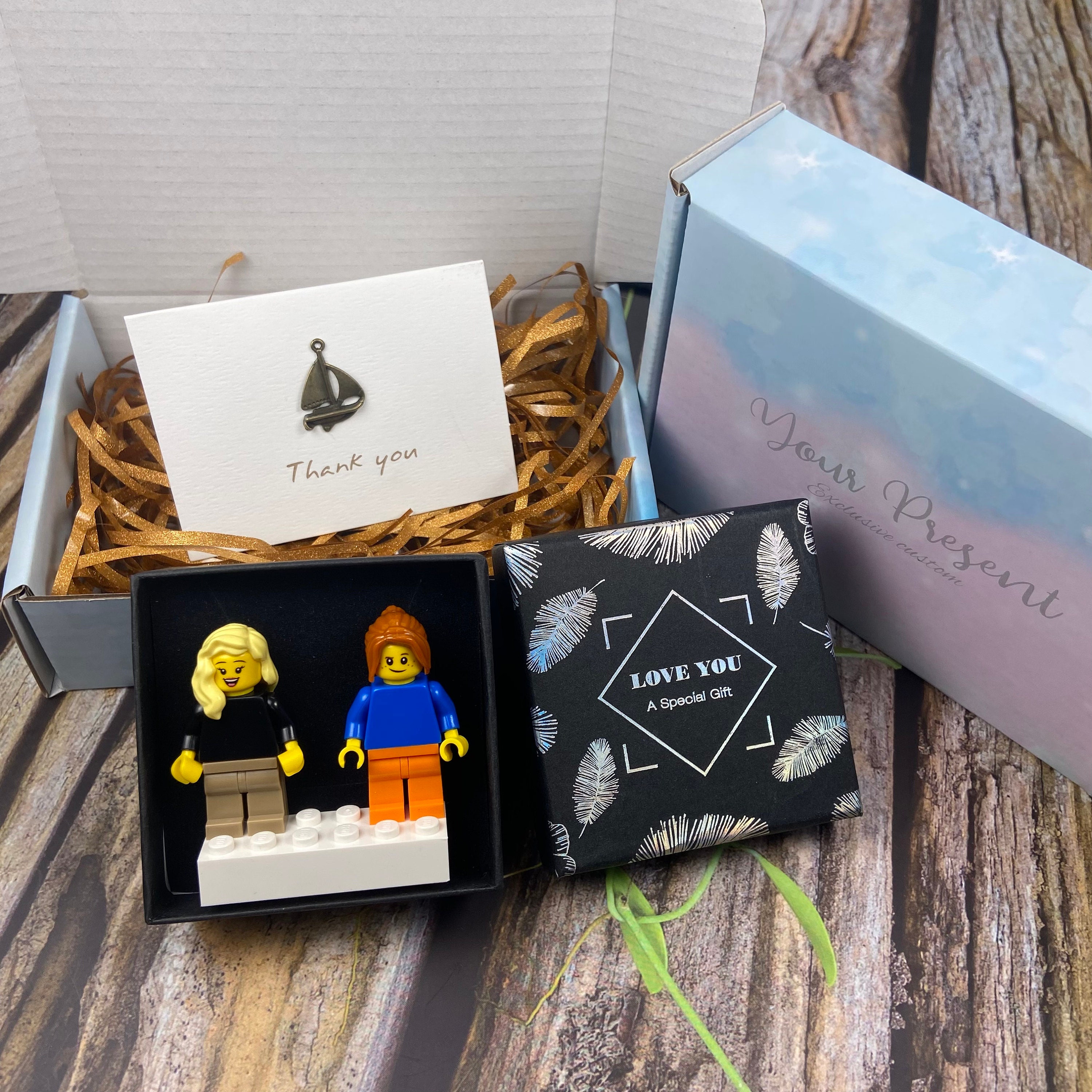 Custom Minifigures on a Personalized Brick Made Using Upcycled LEGO