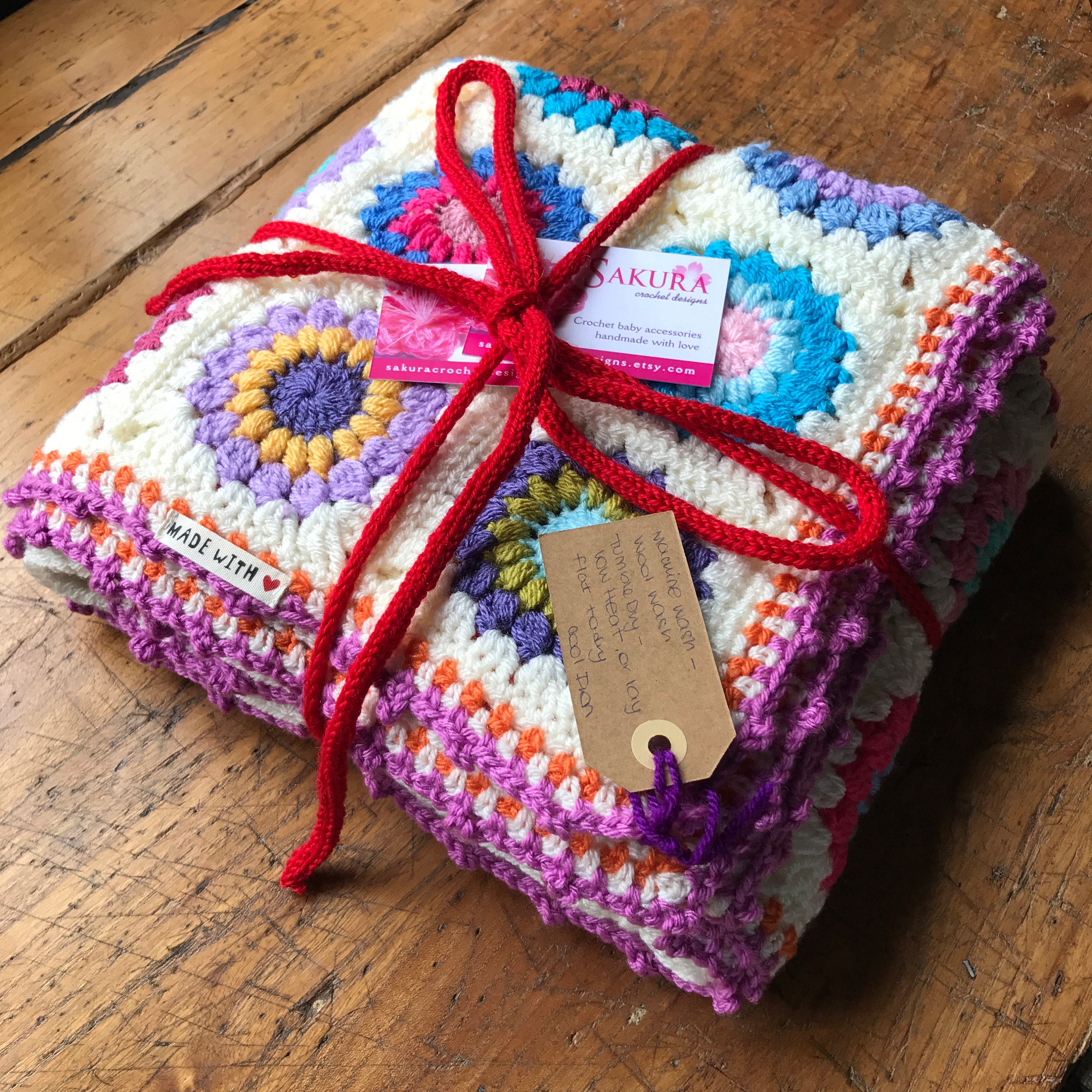 Crocheted baby blanket Purple nursery decor Gift for baby girl Etsy