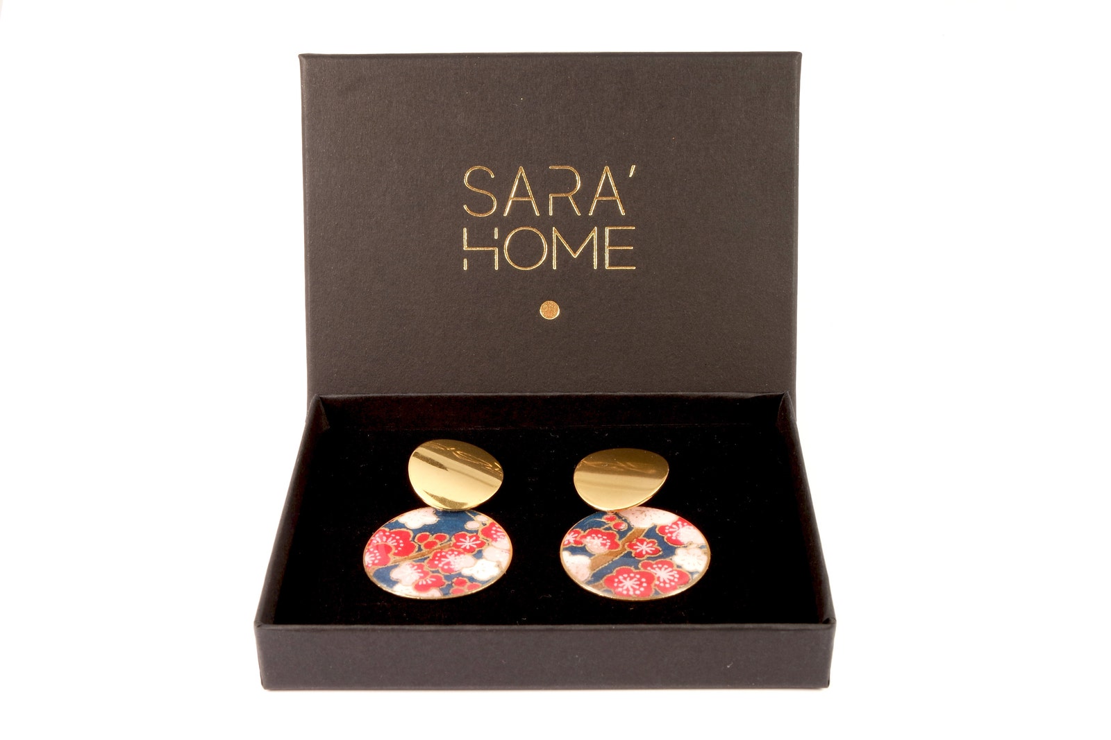 Boucles D'Oreilles Bleues Clou Avec Fleur Washi Japon - Neuf Avec Étiquettes, Élégant Cadeau Femme