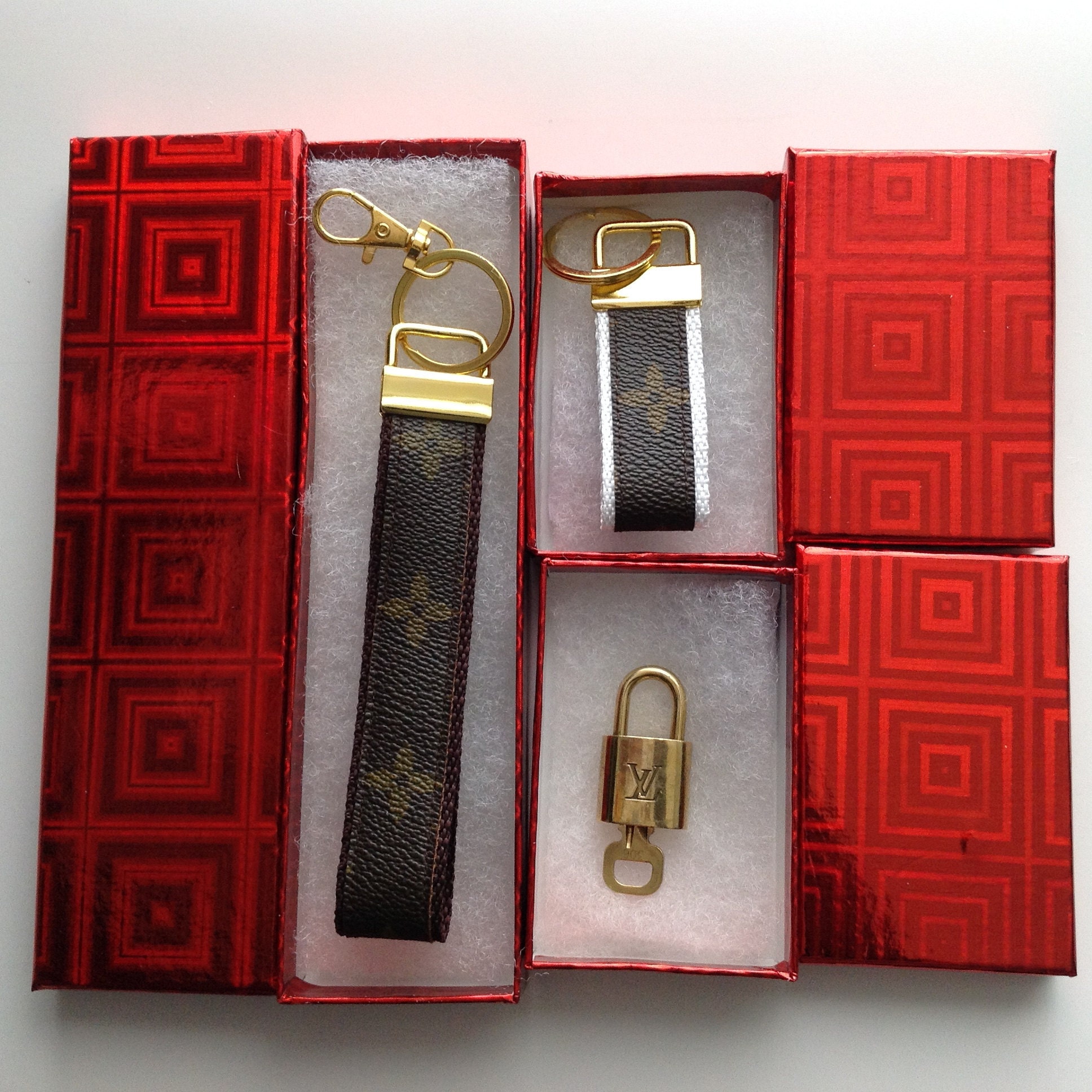 Handmade Repurposed Louis Vuitton Keychain Key fob with LV Etsy