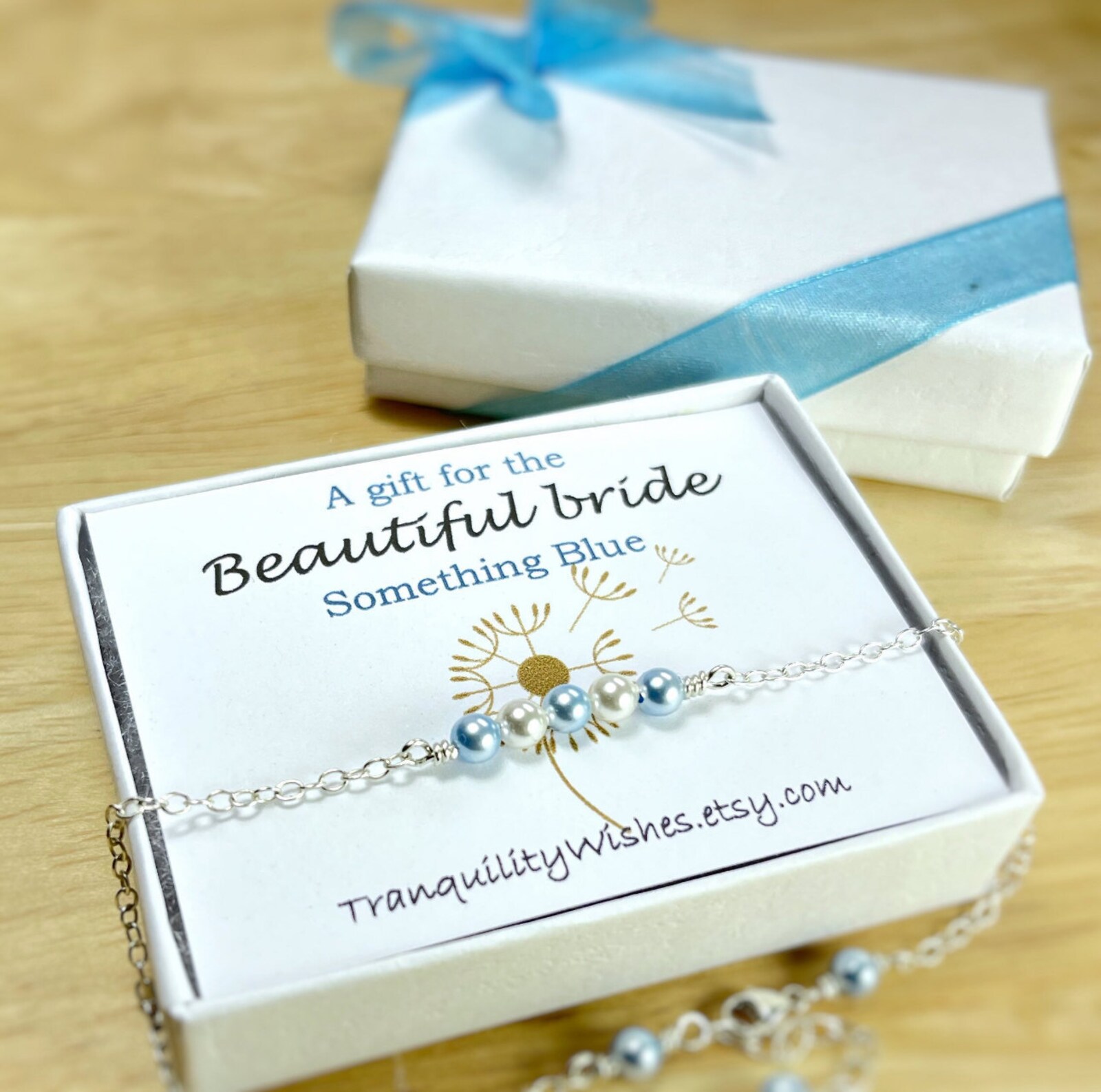 Something Blue Anklet. Something Blue Bracelet. Pearls From Swarovski ...